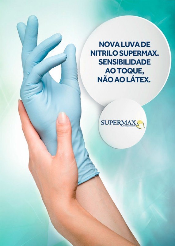 luva procedimento latex nitrilico supermax